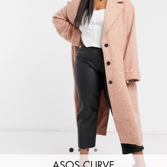 ASOS Curve Jackets & Blazers - ASOS Design Curve Batwing Textured Coat in Pink